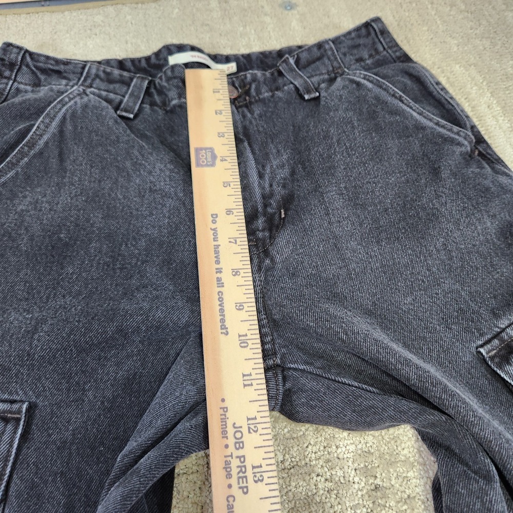 Levis Jeans Women 27 94 Baggy Cargo Wide Leg Black Denim Y2K Paratrooper - Picture 6 of 12